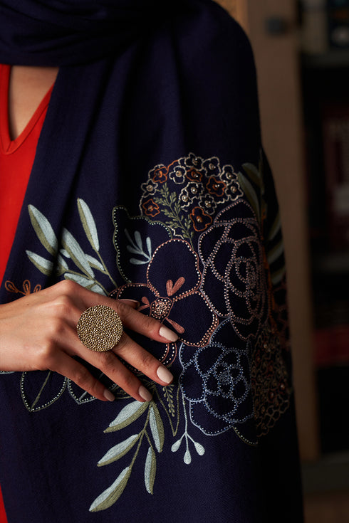 Floral Bouquet Fine Merino Wool Stole